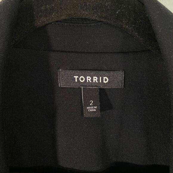 Torrid Women Black One Button Knit Blazer Size 2 (18/20) Business/ Work - Picture 3 of 8